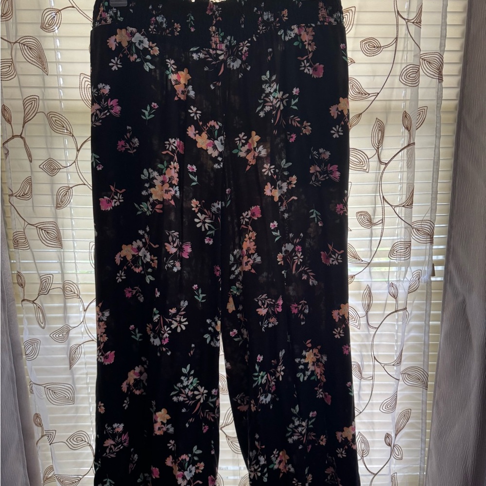 Floral Black Women's Pants